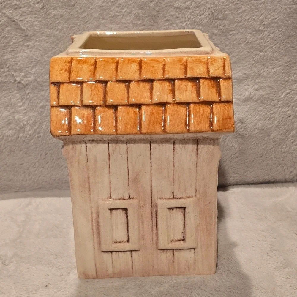 Vintage Treasure Craft Ceramic Cookie Barn Jar Base Only Chicken Rustic Decor
